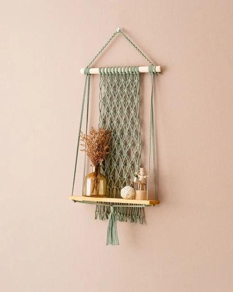 Macrame Hanging Shelf For Modern Decor