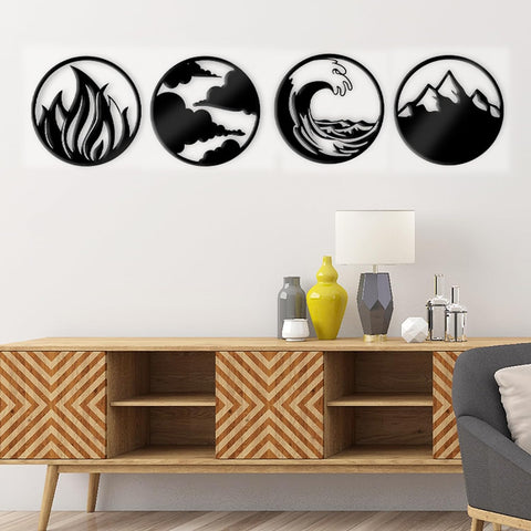 Home Decor Four Elements Wood Wall Art