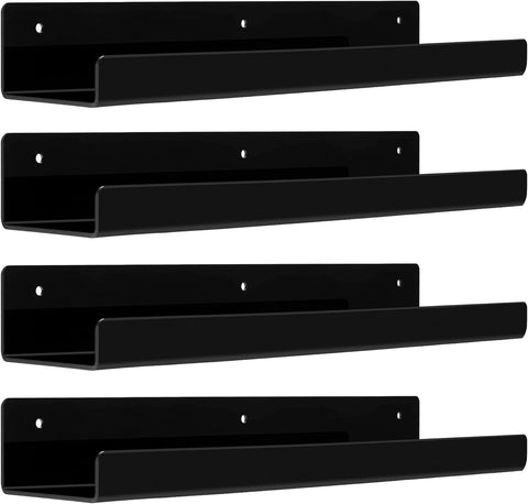 Black Acrylic Shelves For Wall Decor Storage