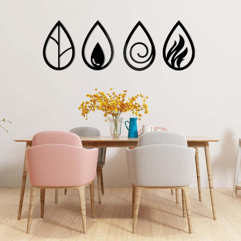 Four Elements Wooden Wall Art