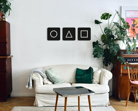 Circle Triangle Square Wood Wall Art Set