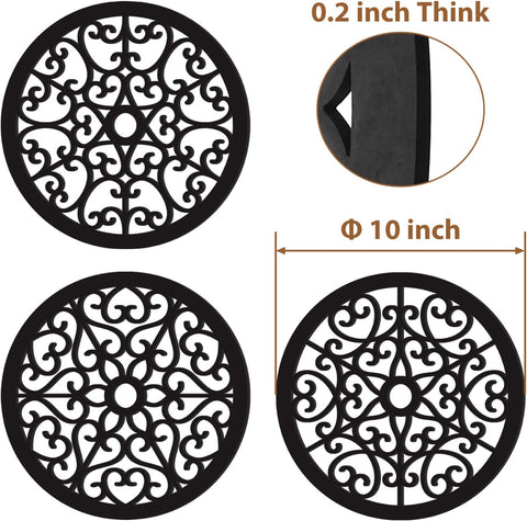 Geometric Round Wood Wall Art Set of 3