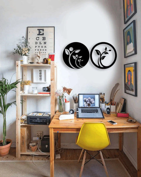 Flowers 2 Piece Wood Wall Decor