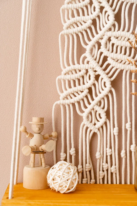 Macrame Hanging Shelf For Wall Decor