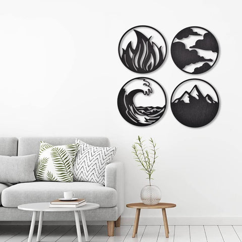 Home Decor Four Elements Wood Wall Art