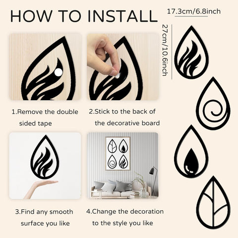 Four Elements Wooden Wall Art