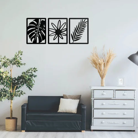 Home Decor Botanical Wood Wall Decor Set