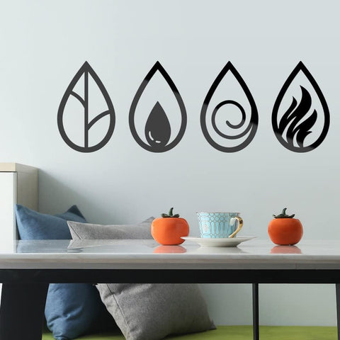 Four Elements Wooden Wall Art