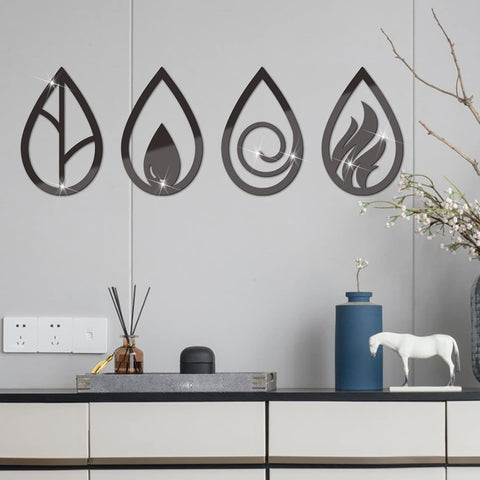 Four Elements Wooden Wall Art
