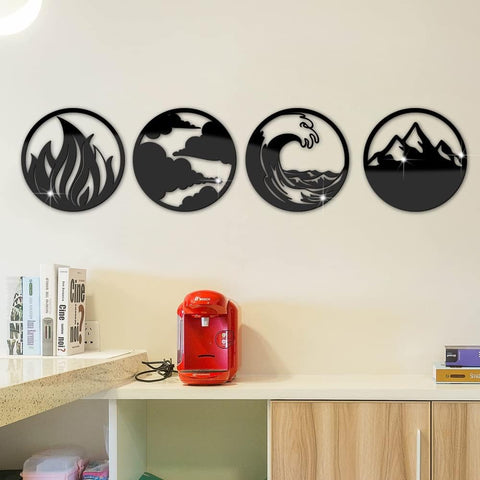 Home Decor Four Elements Wood Wall Art