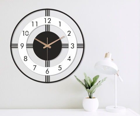 Black Silent Wall Clock | Minimalist Modern Design