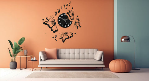 Elegant Butterfly Wall Clock