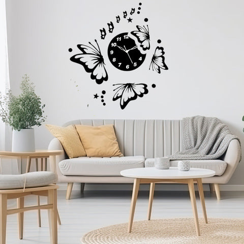 Elegant Butterfly Wall Clock