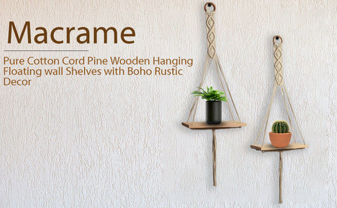 Home Decors Macrame Wall Hanging Shelf
