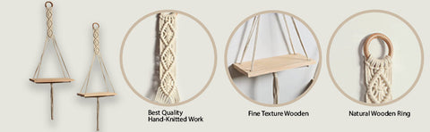 Home Decors Macrame Wall Hanging Shelf