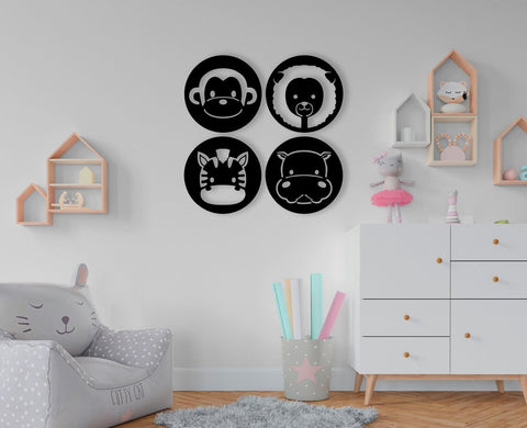 Cute Nursery Animals Wood Wall Art