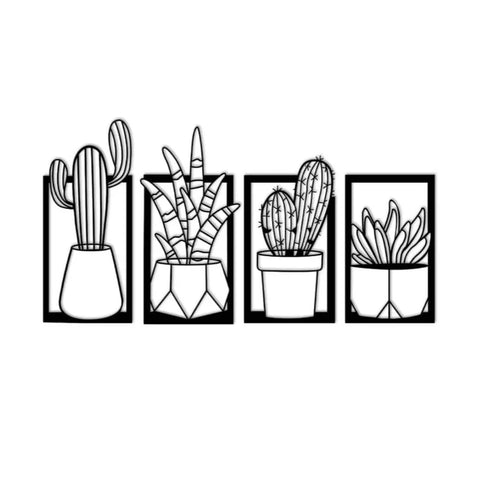 Cactus Plant Wall Art Set For decor