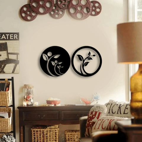 Flowers 2 Piece  Wood Wall Decor