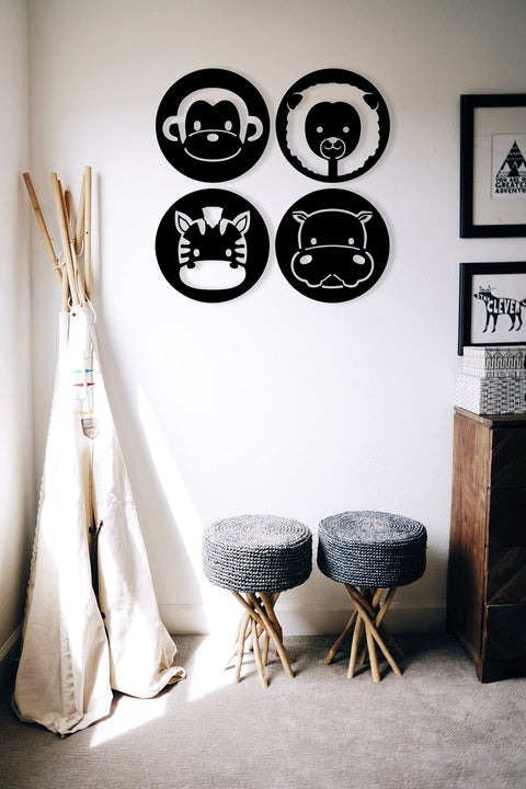 Cute Nursery Animals Wood Wall Art