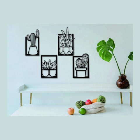Cactus Plant Wall Art Set For decor