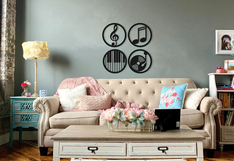 Home Decor Musical Set of 4 Wood Wall Art