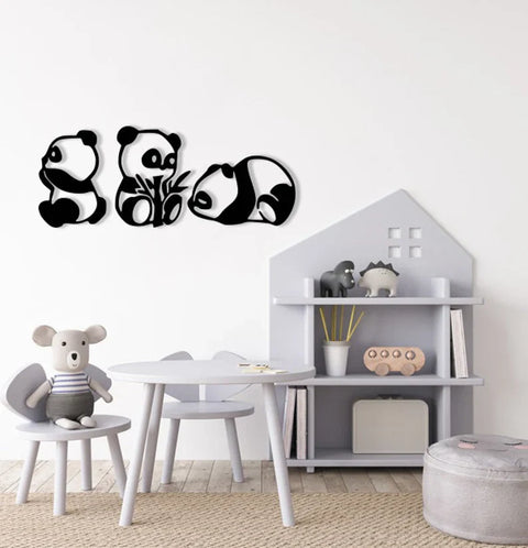 Home Decor Pandas Wood Wall Art set