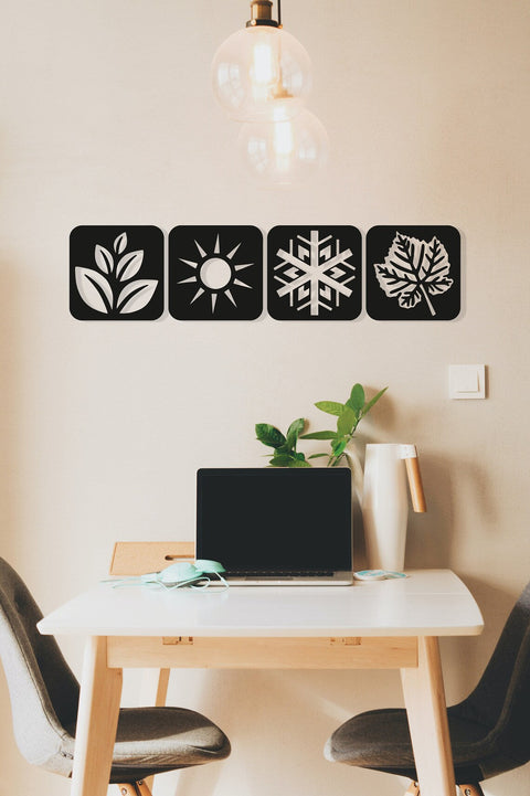 Home Decor Four Seasons Wood Wall Art Set