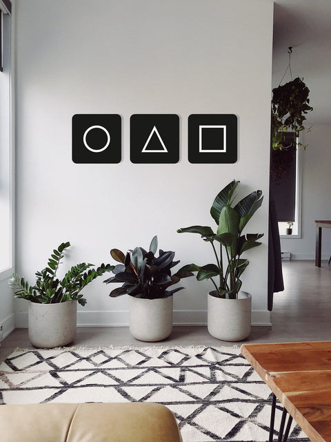 Circle Triangle Square Wood Wall Art Set
