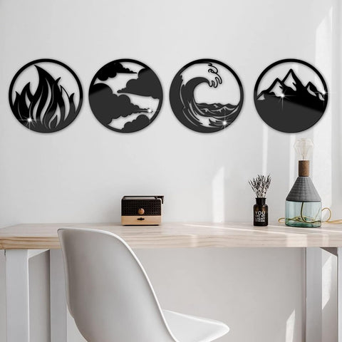 Home Decor Four Elements Wood Wall Art
