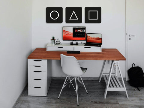 Circle Triangle Square Wood Wall Art Set