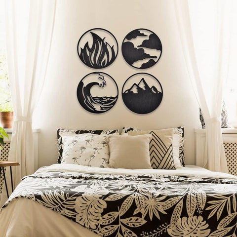 Home Decor Four Elements Wood Wall Art