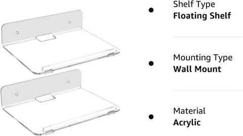 Acrylic Shelves For Wall Decor Storage