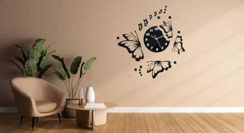 Elegant Butterfly Wall Clock
